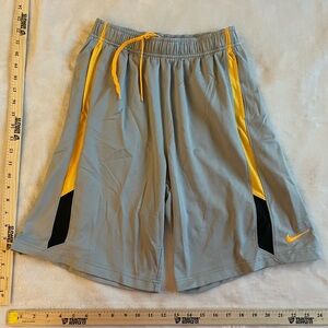 Nike boys Gray and Yellow Athletic Shorts